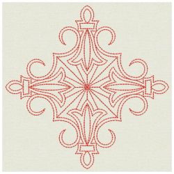 Redwork Fleur De lis Quilts 12(Lg)