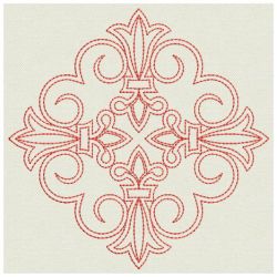 Redwork Fleur De lis Quilts 13(Sm) machine embroidery designs
