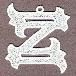FSL White Alphabets 26 machine embroidery designs