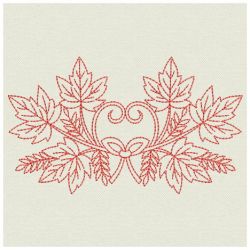 Redwork Heirloom Autumn Leaves 01(Sm) machine embroidery designs