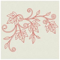 Redwork Heirloom Autumn Leaves 02(Md) machine embroidery designs