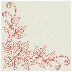 Redwork Heirloom Autumn Leaves 03(Lg)