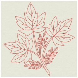 Redwork Heirloom Autumn Leaves 05(Lg)