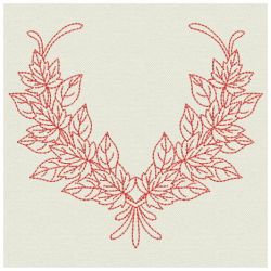 Redwork Heirloom Autumn Leaves 06(Sm) machine embroidery designs