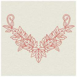 Redwork Heirloom Autumn Leaves 07(Lg)