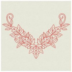 Redwork Heirloom Autumn Leaves 07(Lg)