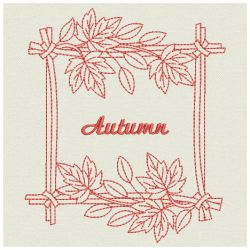 Redwork Heirloom Autumn Leaves 10(Lg)