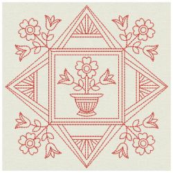 Redwork Folk Art Quilts 02(Sm) machine embroidery designs