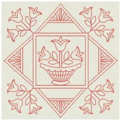 Redwork Folk Art Quilts 04(Lg) machine embroidery designs