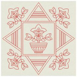 Redwork Folk Art Quilts 05(Lg) machine embroidery designs