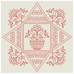 Redwork Folk Art Quilts 08(Lg) machine embroidery designs