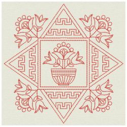 Redwork Folk Art Quilts 08(Lg)