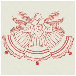 Redwork Christmas Bells 2 05(Sm) machine embroidery designs