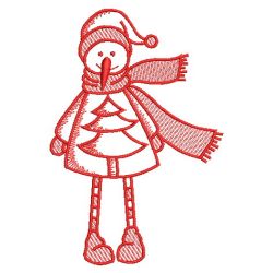 Redwork Stick Snowman 10(Md) machine embroidery designs