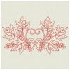 Redwork Heirloom Autumn Leaves(Lg)