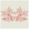 Redwork Heirloom Autumn Leaves(Lg)