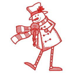 Redwork Stick Snowman 2 10(Sm) machine embroidery designs