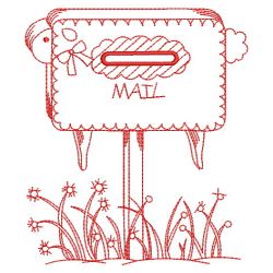 Redwork Animal Mailboxes 03(Lg) machine embroidery designs