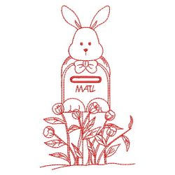 Redwork Animal Mailboxes 04(Lg) machine embroidery designs