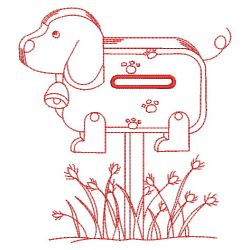Redwork Animal Mailboxes 08(Lg) machine embroidery designs