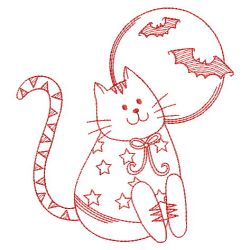 Redwork Halloween Kitty 03(Md) machine embroidery designs