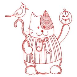 Redwork Halloween Kitty 04(Lg)