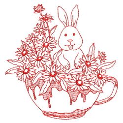 Redwork Easter Teacup 05(Lg) machine embroidery designs