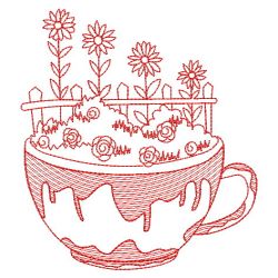 Redwork Easter Teacup 07(Md) machine embroidery designs