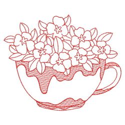 Redwork Easter Teacup 08(Sm) machine embroidery designs