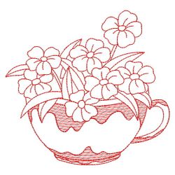Redwork Easter Teacup 09(Sm) machine embroidery designs