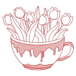 Redwork Easter Teacup 10(Sm) machine embroidery designs
