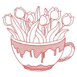 Redwork Easter Teacup 10(Lg)