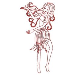 Redwork Hula Dancers 03(Md) machine embroidery designs