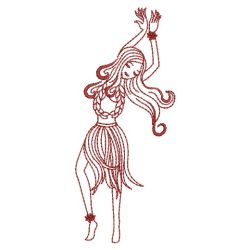 Redwork Hula Dancers 04(Lg) machine embroidery designs