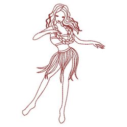 Redwork Hula Dancers 05(Md) machine embroidery designs