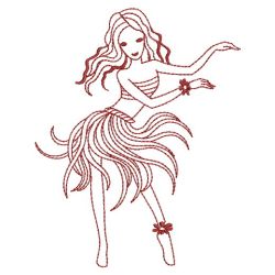 Redwork Hula Dancers 06(Lg) machine embroidery designs