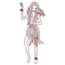 Redwork Hula Dancers 08(Lg) machine embroidery designs