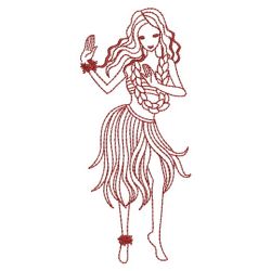 Redwork Hula Dancers 10(Sm) machine embroidery designs