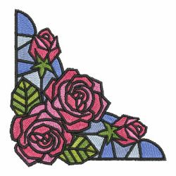 Stained Glass Roses 01 machine embroidery designs