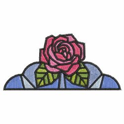 Stained Glass Roses 03 machine embroidery designs