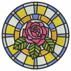 Stained Glass Roses 04 machine embroidery designs