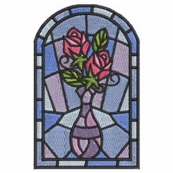 Stained Glass Roses 05 machine embroidery designs