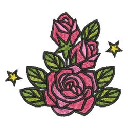 Stained Glass Roses 07 machine embroidery designs
