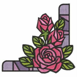 Stained Glass Roses 08 machine embroidery designs