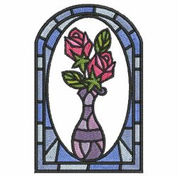 Stained Glass Roses 09 machine embroidery designs
