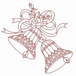 Redwork Wedding Bells 03(Md) machine embroidery designs