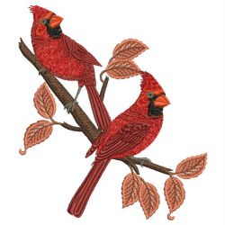 Autumn Cardinals 04 machine embroidery designs