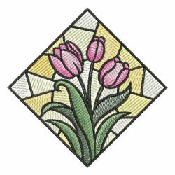Stained Glass Flowers 01 machine embroidery designs
