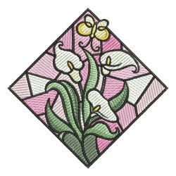 Stained Glass Flowers 02 machine embroidery designs