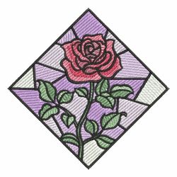 Stained Glass Flowers 03 machine embroidery designs